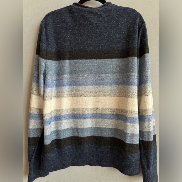 GAP | Color Block Cotton Sweater | Blue Striped Crewneck Pullover - Picture 5 of 9